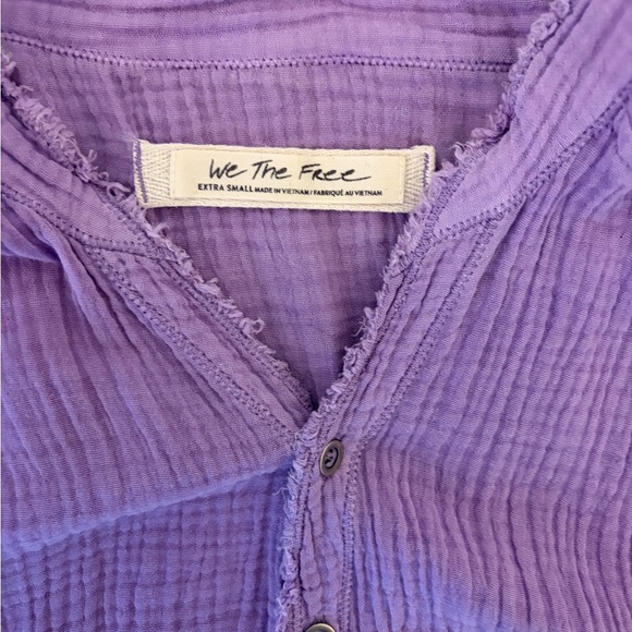 We The Free Lavender Cotton Button Up - Picture 2 of 4